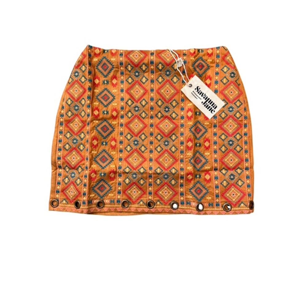 Savanna Jane - Southwestern Mini Skirt with Grommets - Small - Picture 4 of 8